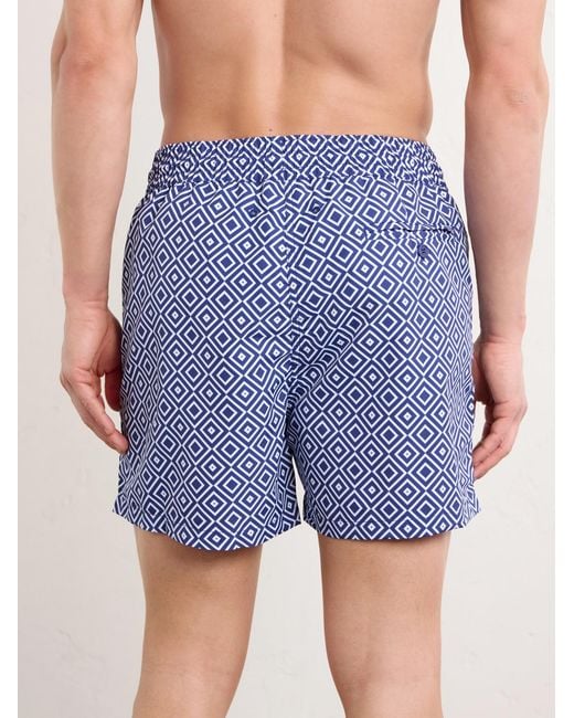 Frescobol Carioca Blue Rio Straight-leg Mid-length Recycled Swim Shorts for men