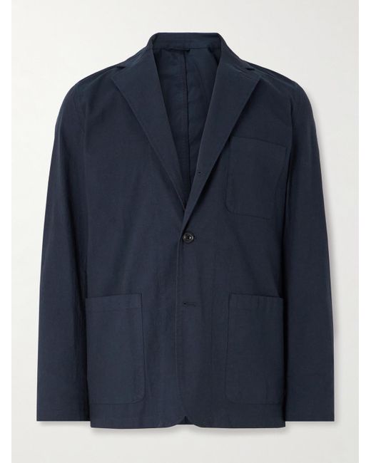 Hartford Blue Jonny Unstructured Stretch-Cotton Suit Jacket for men