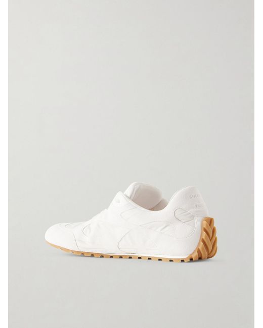Bottega Veneta White Orbit Flash Suede And Leather-trimmed Shell Sneakers for men
