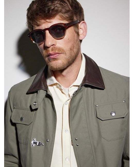 Brunello Cucinelli Brown Round-Frame Acetate Sunglasses for men