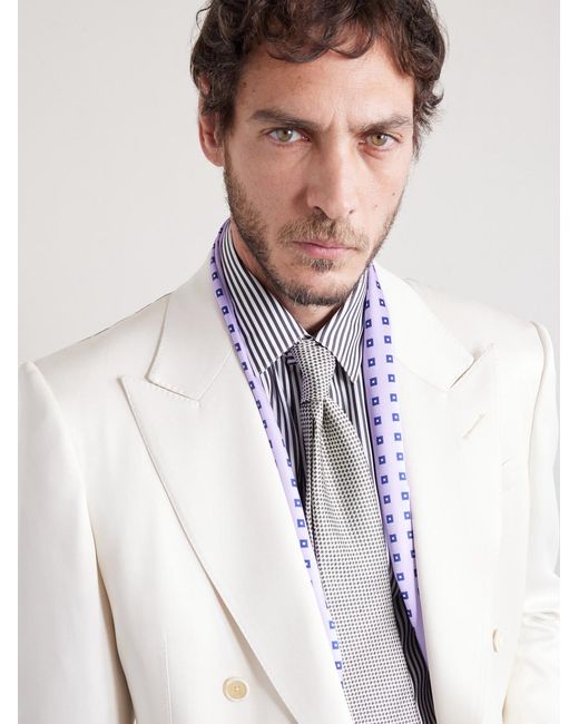 Tom Ford White 8cm Silk-jacquard Tie for men