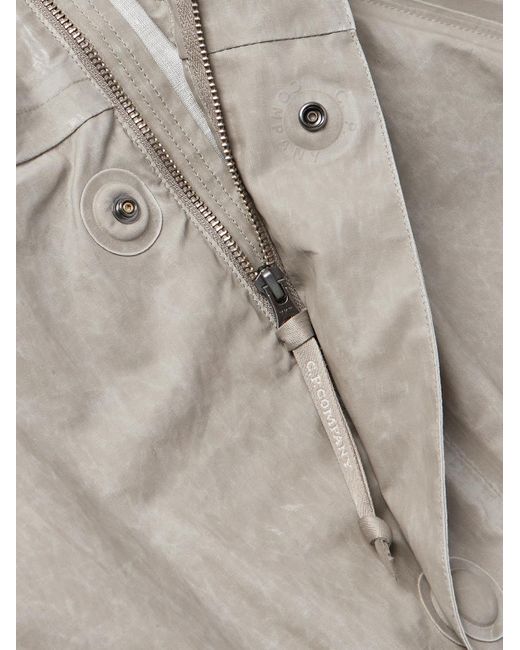 C P Company Gray Hooded Appliquéd Toob-Two Coated-Linen Jacket for men