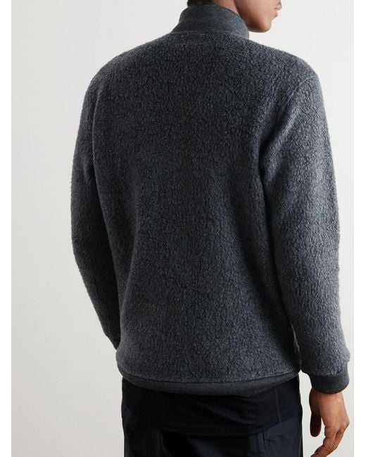 houdini Black Alto Woolly Treemerino Fleece Half-Zip Ski Mid-Layer for men