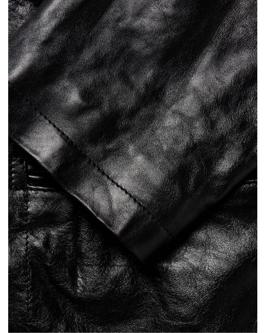 Our Legacy Opening schmal geschnittenes Sakko aus Leder in Knitteroptik in Black für Herren