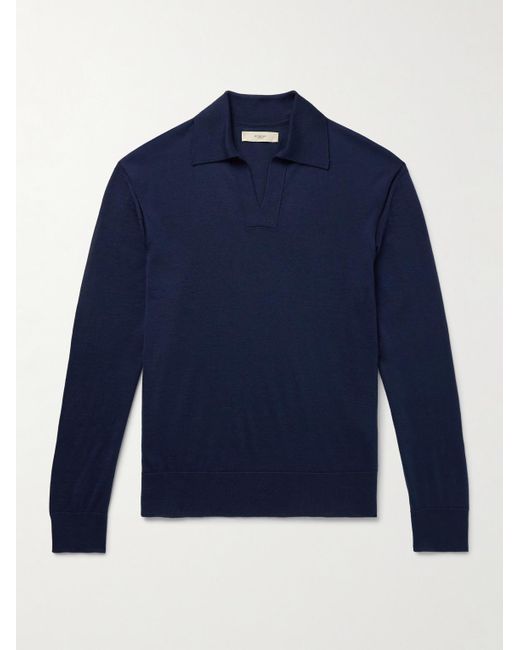 James Purdey & Sons Blue Duke Slim-fit Worsted Cashmere Polo Sweater for men