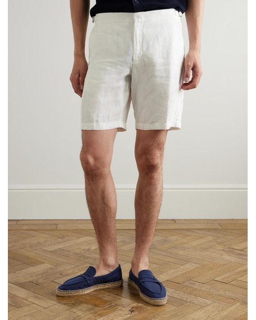 Orlebar Brown White Norwich Straight-leg Linen Shorts for men