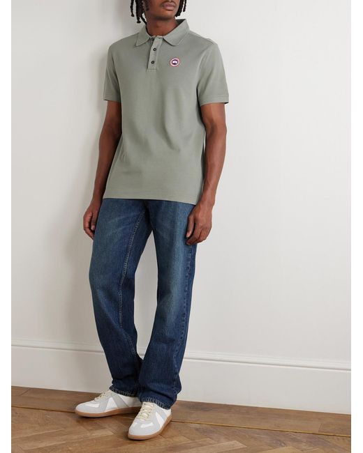 Canada Goose Green Beckley Logo-Appliquéd Cotton-Piqué Polo Shirt for men