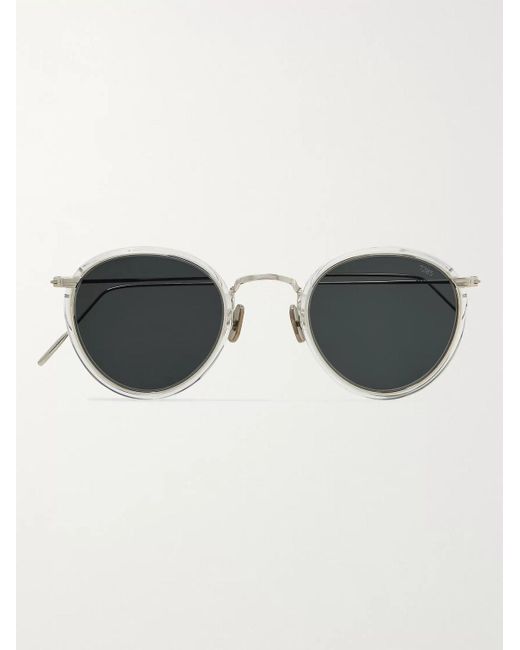 Eyevan 7285 Metallic Round-frame Acetate And Silver-tone Sunglasses for men