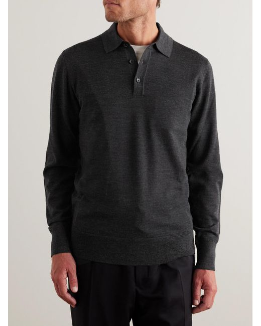 Mr P. Blue Merino Wool Polo Shirt for men