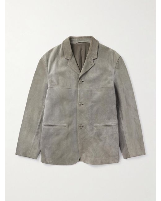 Lemaire Gray Brushed-Suede Jacket for men