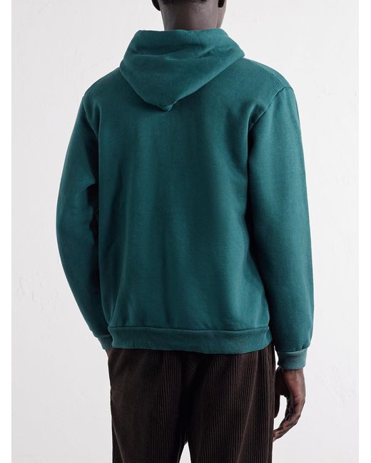 A.PRESSE Green Vintage Cotton-jersey Zip-up Hoodie for men