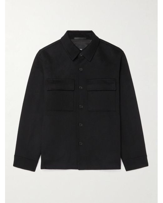 Theory Black Justin Wool And Cashmere-blend Shirt Jacket for men