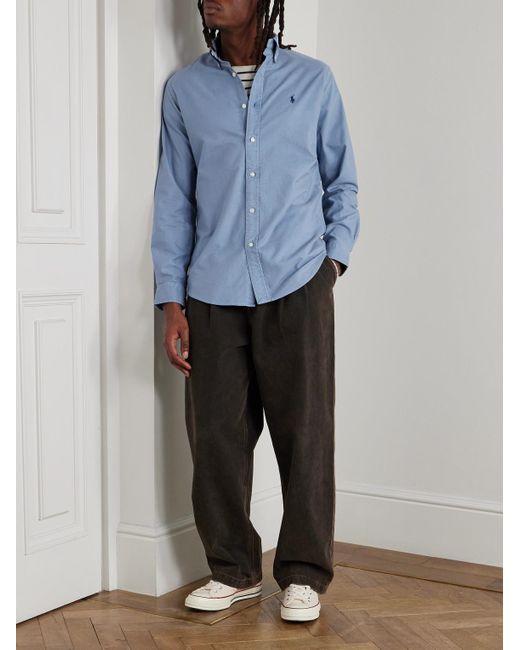 Polo Ralph Lauren Hemd aus Baumwolle mit Button-Down-Kragen und Logostickerei in Blue für Herren