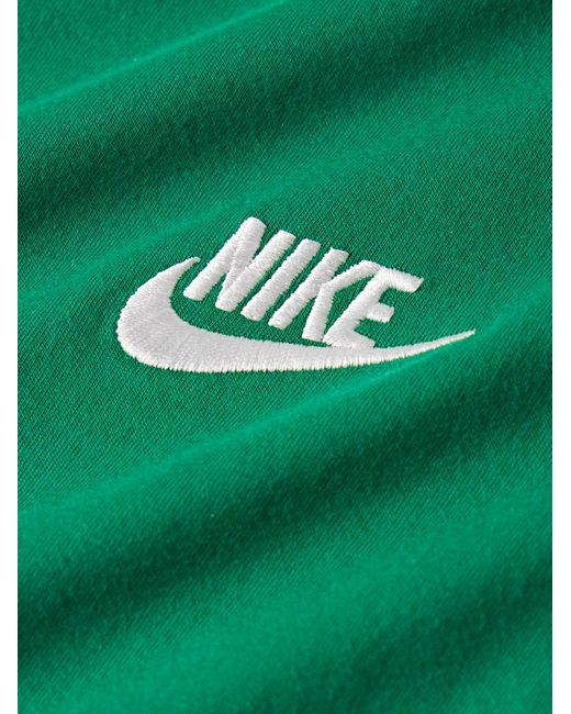 T-shirt in jersey di cotone con logo ricamato Sportswear Club di Nike in Green da Uomo