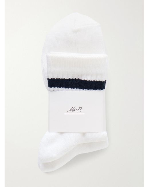 Mr P. Natural Three-Pack Cotton-Blend Socks for men