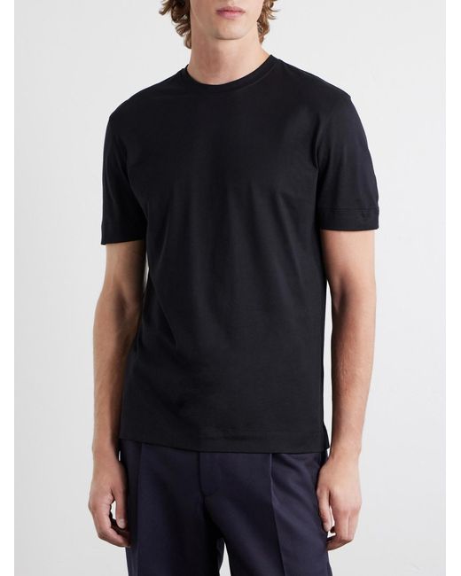 Zegna Black Cotton-jersey T-shirt for men