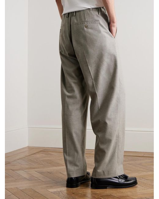 NN07 Gray Kay Straight-leg Pleated Woven Trousers for men