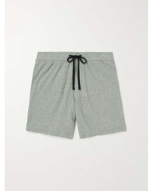 James Perse Gray Straight-Leg Garment-Dyed Cotton-Jersey Drawstring Shorts for men