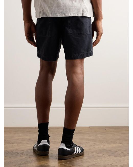 Alex Mill Blue Field Straight-leg Herringbone Denim Shorts for men