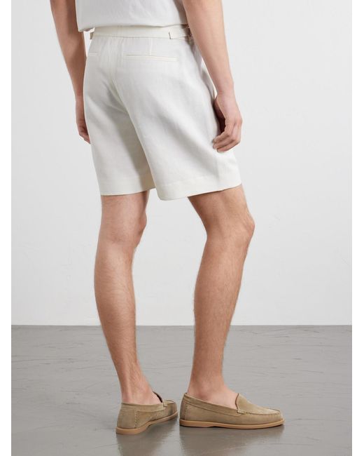 God's True Cashmere White Straight-Leg Linen-Twill Shorts for men