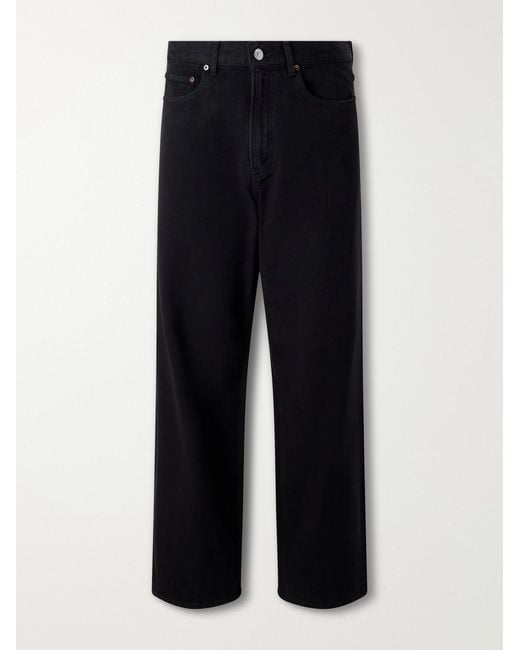 A.PRESSE Black Straight-leg Cotton And Silk-blend Piqué Trousers for men