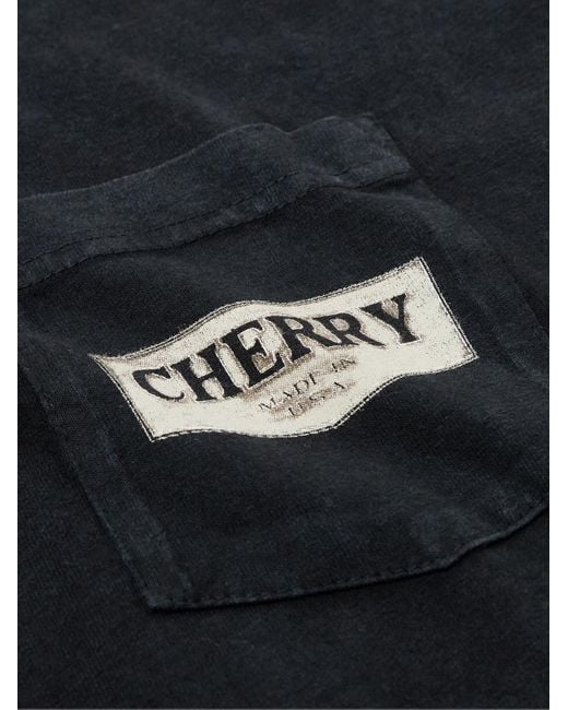 CHERRY LA Black Soaring Eagle Garment-dyed Logo-print Cotton-jersey T-shirt for men
