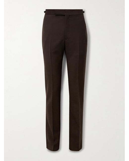 Gabriela Hearst Brown Sebastian Slim-fit Straight-leg Wool Suit Trousers for men