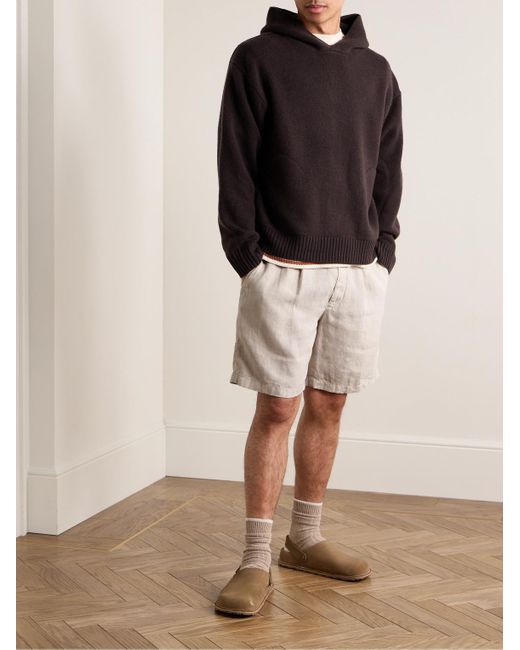 Rag & Bone Elliot gerade geschnittene Shorts aus Leinen mit Falten in Natural für Herren