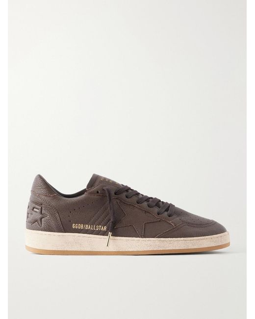 Golden Goose Deluxe Brand Brown Ball Star Distressed Leather Sneakers for men
