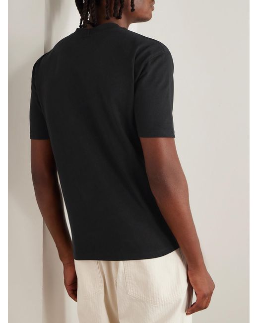 Drake's Black Hiking Slim-Fit Cotton-Jersey T-Shirt for men