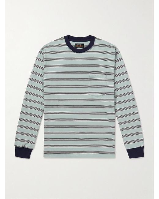 Beams Plus Gray Striped Cotton-jersey T-shirt for men