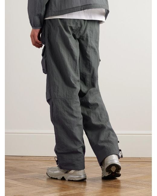 Nike Gray Straight-leg Logo-embroidered Ripstop Drawstring Cargo Trousers for men