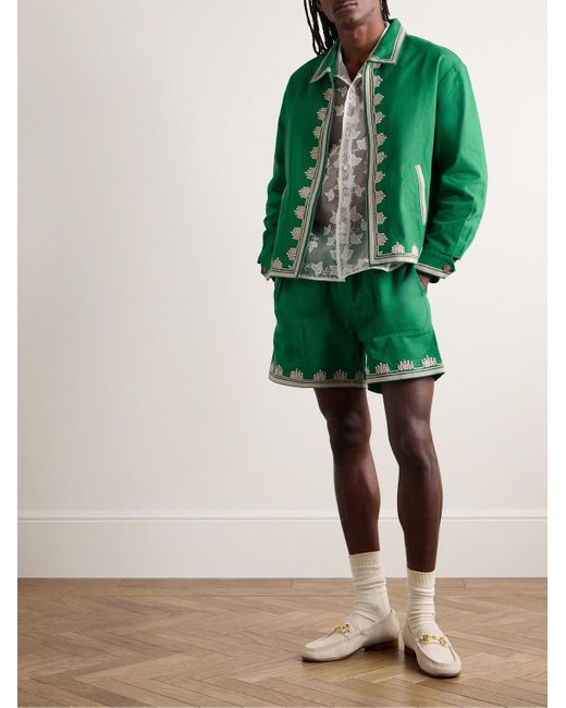 Bode Ripple Jacke aus Baumwoll-Canvas mit Verzierungen und Ripsband in Green für Herren