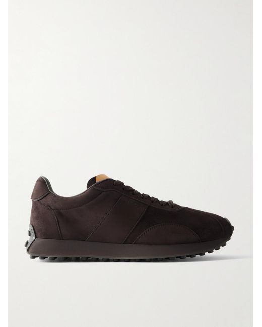 Tod's Black Sportivo Active Rubber-Trimmed Suede Sneakers for men
