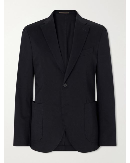 Slowear Black Stretch-Cotton Gabardine Suit Jacket for men