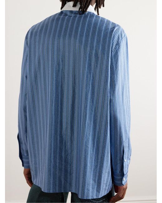 Loewe Blue Crystal-embellished Cotton-poplin Shirt for men