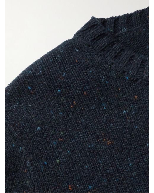 Inis Meáin Blue Donegal Merino Wool And Cashmere-blend Sweater for men
