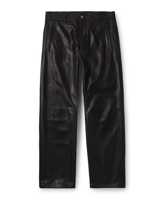 Fear Of God Black Straight-leg Full-grain Leather Trousers for men
