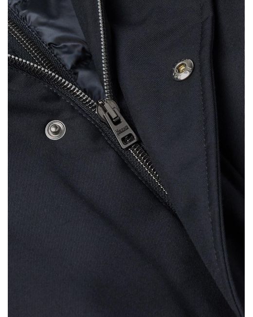 Herno Blue Layered Padded Shell Down Coat for men
