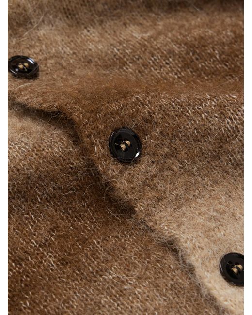 NN07 Brown Alfie 6656 Striped Alpaca-Blend Cardigan for men