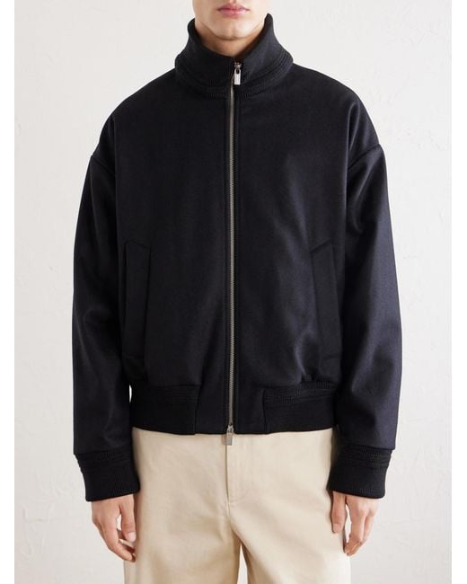 Barena Black Wool-Blend Blouson Jacket for men
