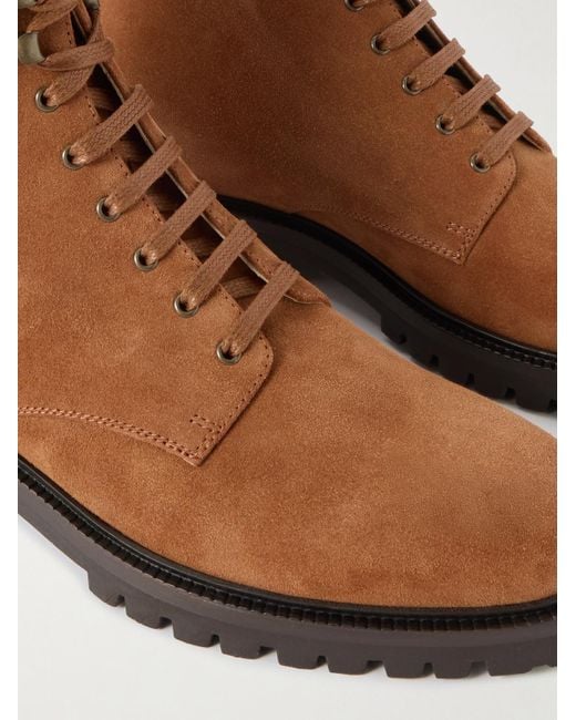 Brunello Cucinelli Brown Polacco Suede Boots for men