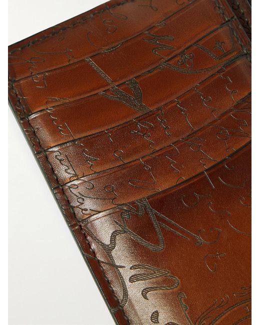 Berluti Brown Scritto Venezia Leather Wallet for men