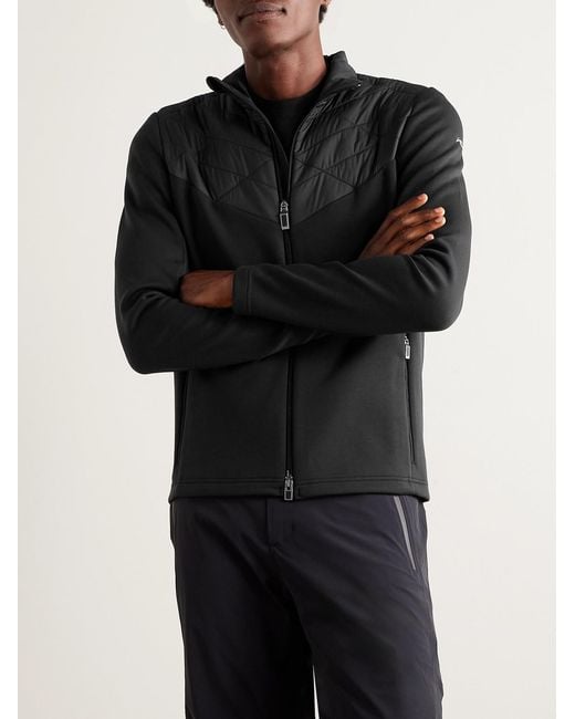 Kjus Black Formula Quilted Shell-Trimmed Tech-Jersey Jacket for men