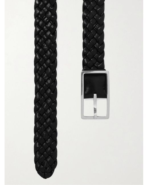Bottega Veneta Black 4cm Intrecciato Leather Belt for men