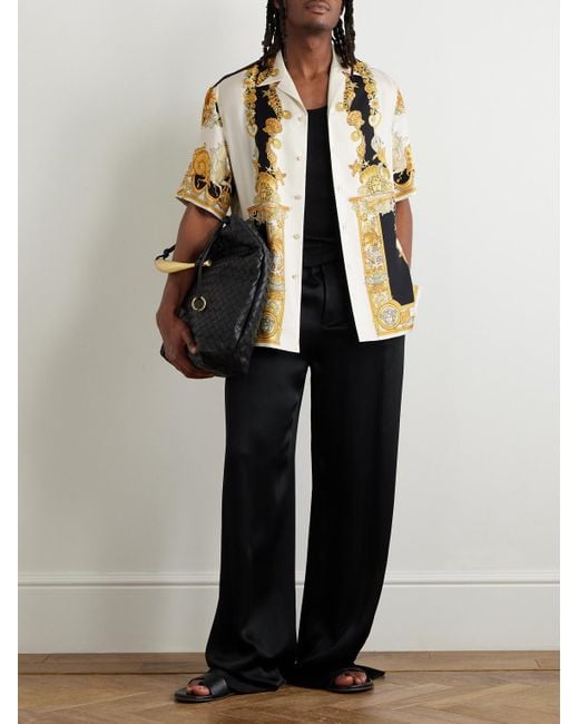 Versace Seidenhemd Coral Theatre in Metallic für Herren