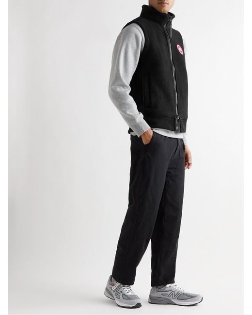 Canada Goose Black Mersey Logo-appliquéd Recycled Wool-blend Fleece Gilet for men