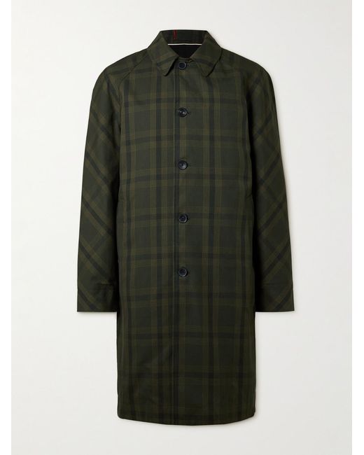 Mr P. Green Checked Cotton-Twill Coat for men