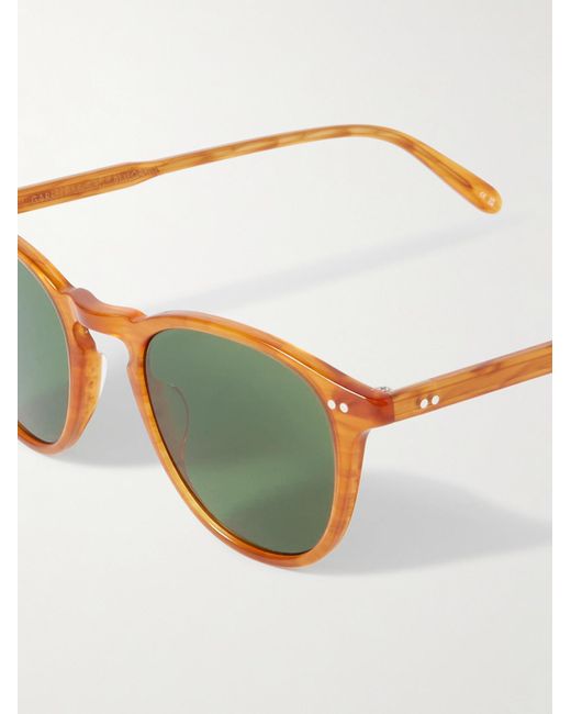 Garrett Leight Green Hampton Round-Frame Acetate Sunglasses for men