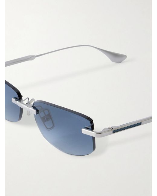 Dita Eyewear Blue Trysim.75 Square-Frame-Tone Titanium Sunglasses for men
